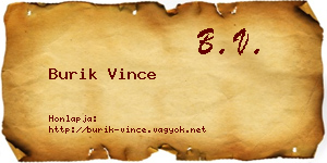 Burik Vince névjegykártya